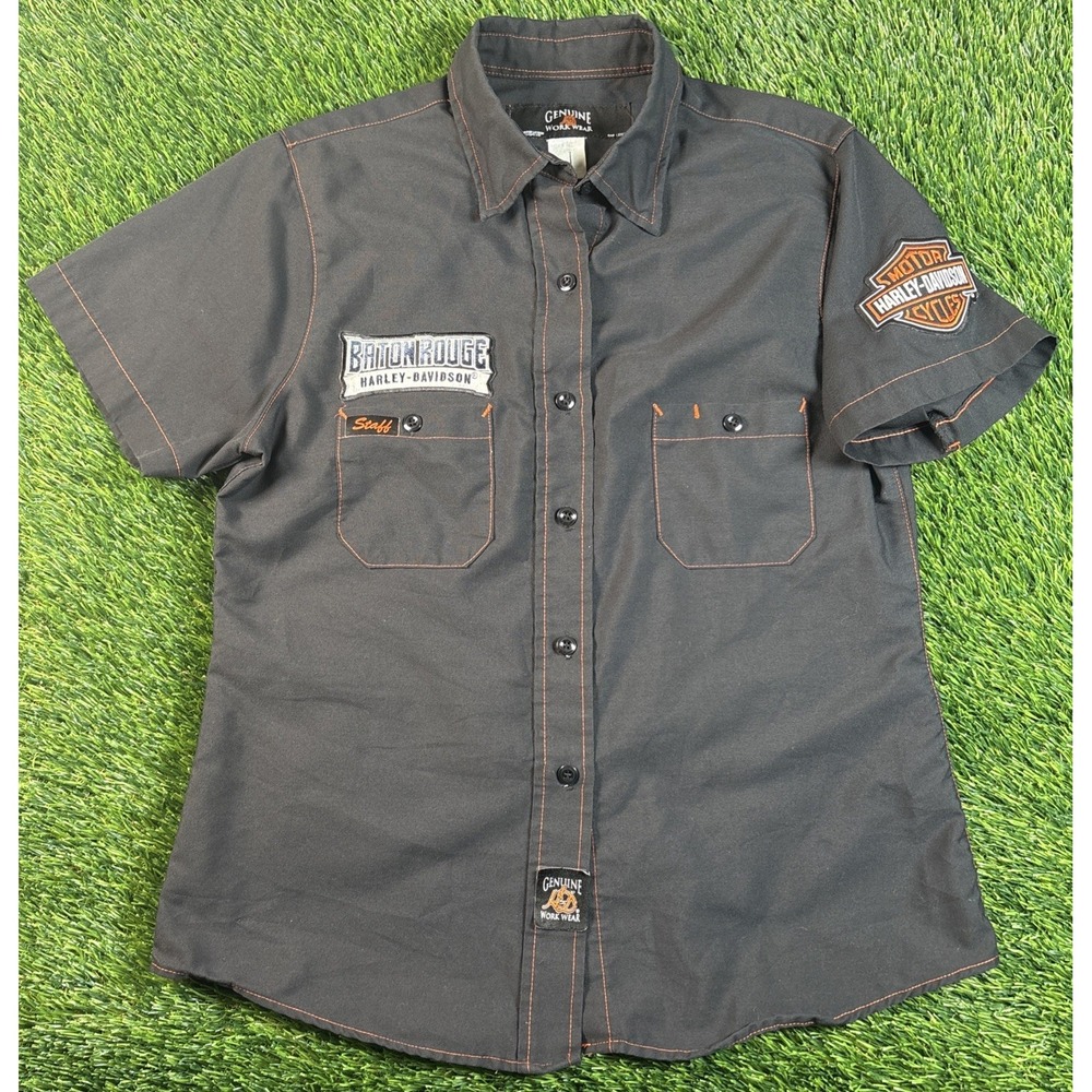 Harley Davidson Genuine Work Wear Staff Shirt Baton Rouge Louisiana Biker